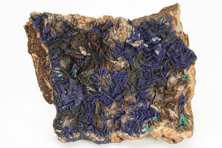 Azurite, Malachite, Barite & Cubic Fluorite Association - Morocco #217787